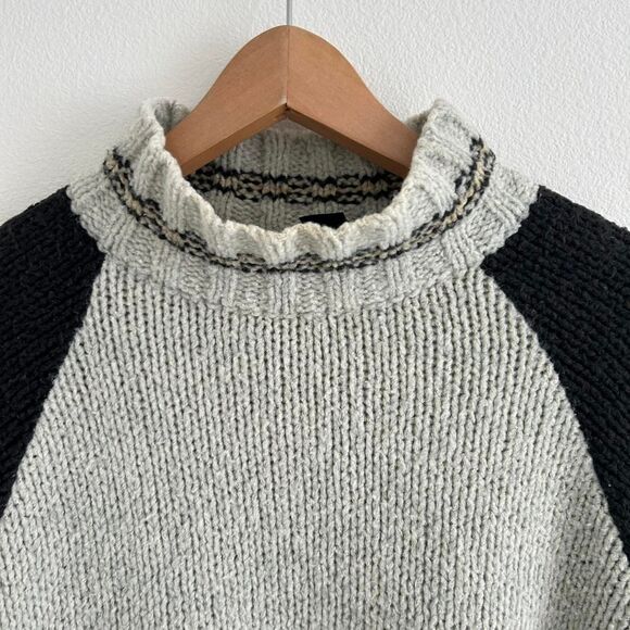 VTG 90s Liberto Knit Mockneck Oversized Dad Sweater Stripes Colorblocking Sz XL - Picture 4 of 8